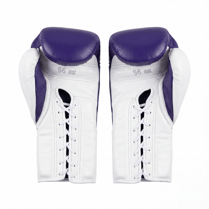 WINNING LACE-UP BOXING GLOVES - PURPLE/WHITE
