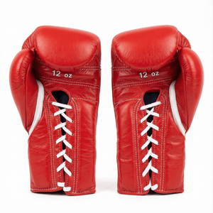 WINNING LACE - UP BOXING GLOVES - RED - Fight Shop