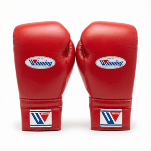 WINNING LACE - UP BOXING GLOVES - RED - Fight Shop