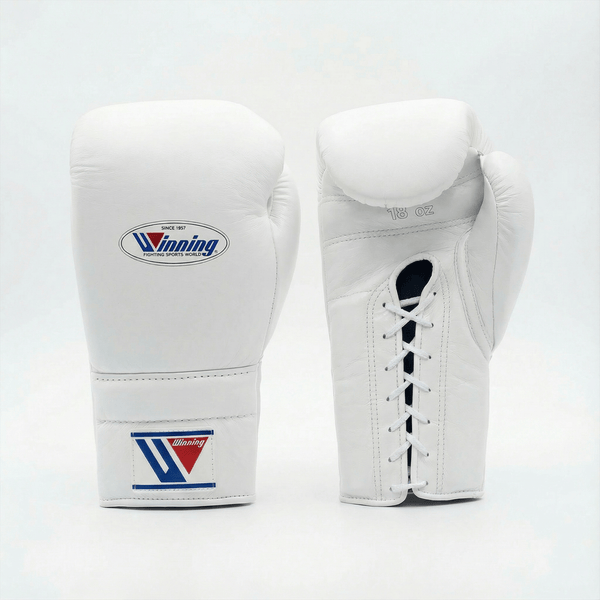 WINNING LACE-UP BOXING GLOVES - WHITE