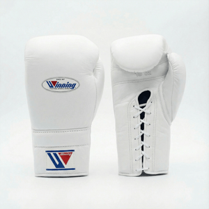 WINNING LACE - UP BOXING GLOVES - WHITE - Fight Shop