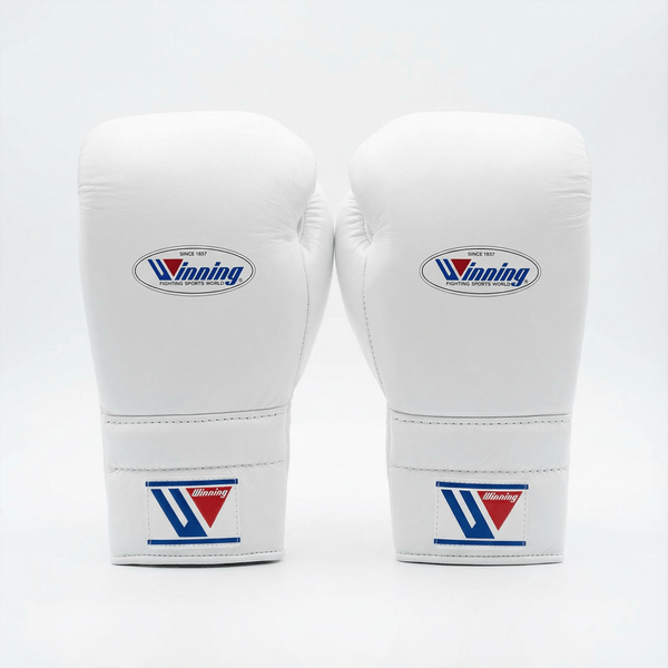WINNING LACE-UP BOXING GLOVES - WHITE