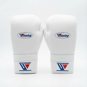WINNING LACE - UP BOXING GLOVES - WHITE - Fight Shop