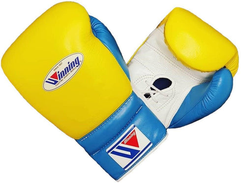 Winning Lace - up Boxing Gloves - Yellow · Sky Blue · White - Fight Shop