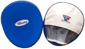 Winning Oval Curved Punch Mitts - Blue · White · Gray - Fight Shop