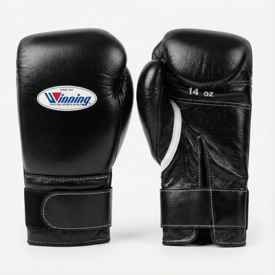 WINNING VELCRO BOXING GLOVES - BLACK