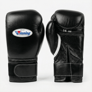 WINNING VELCRO BOXING GLOVES - BLACK - Fight Shop