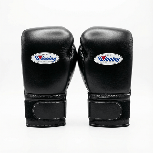 WINNING VELCRO BOXING GLOVES - BLACK