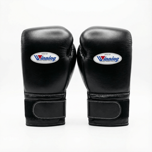 WINNING VELCRO BOXING GLOVES - BLACK - Fight Shop