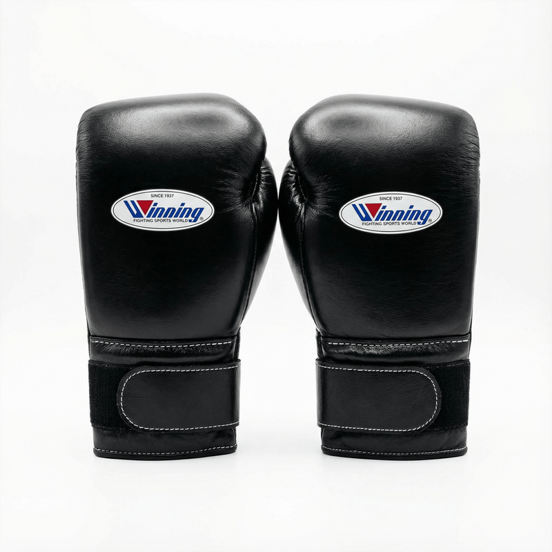 WINNING VELCRO BOXING GLOVES - BLACK